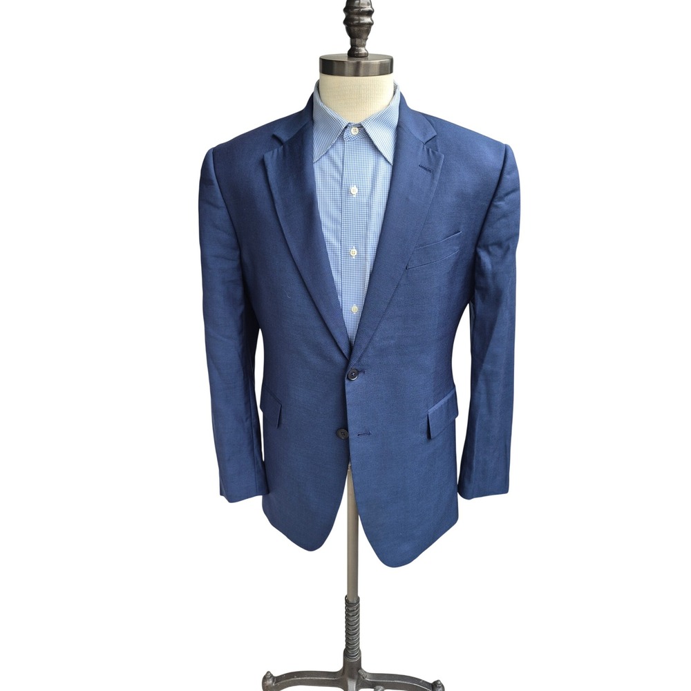 Charles Tyrwhitt Mens Blue Super 110s Wool Slim Fit Blazer Sport Coat Sz 44 R